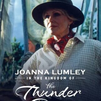 Book cover showing Joanna Lumley in a wide-brimmed hat with a red scarf; title The Thunder Dragon.